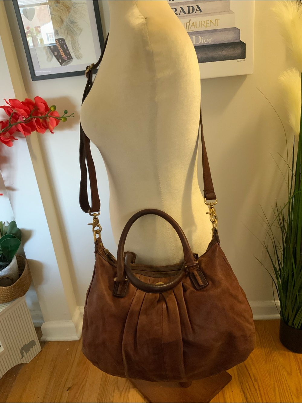 TORY BURCH VERONA COGNAC CROSSBODY SATCHEL BAG - Picture 7 of 15